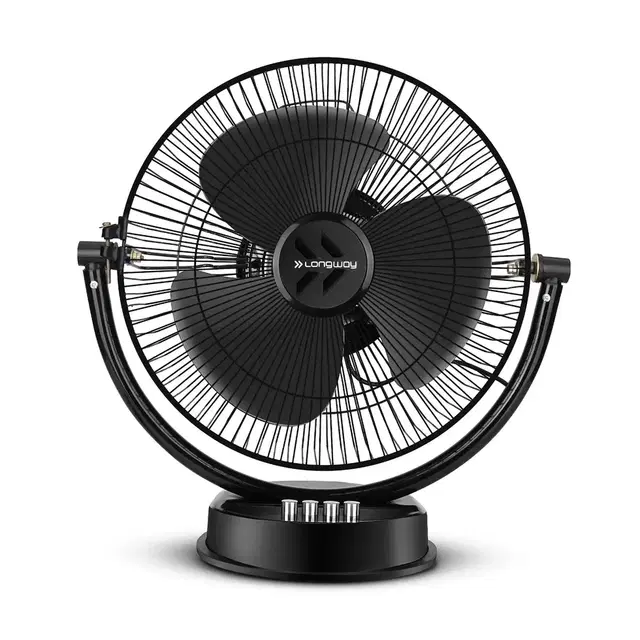 Longway Speedy P1 300 mm 3 Blade Table Fan, Ultra High Speed | Black