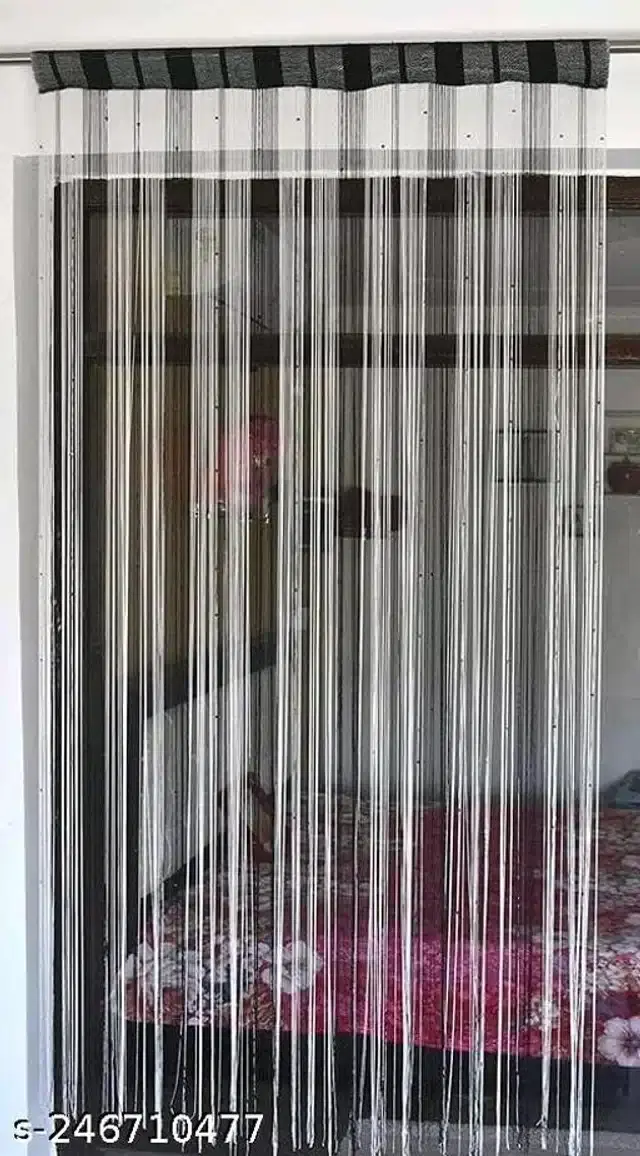 Curtains for Door, Black & White, 5 Feet