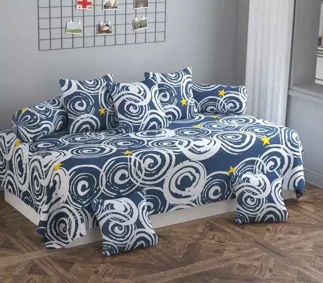 Microfiber Diwan Cover Set, Grey, Pack of 8