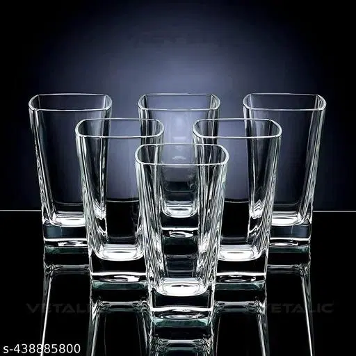 Plastic Unbreakable Water Glasses, Transparent, 300 ml, Pack of 6