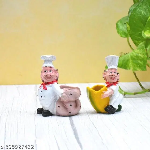 Resin Decorative Showpiece for Home & Office, Multicolor, Pack of 2