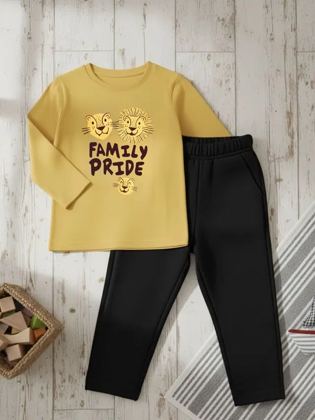 Cotton Solid Clothing Set For Boys, Multicolour (6-7 Years)