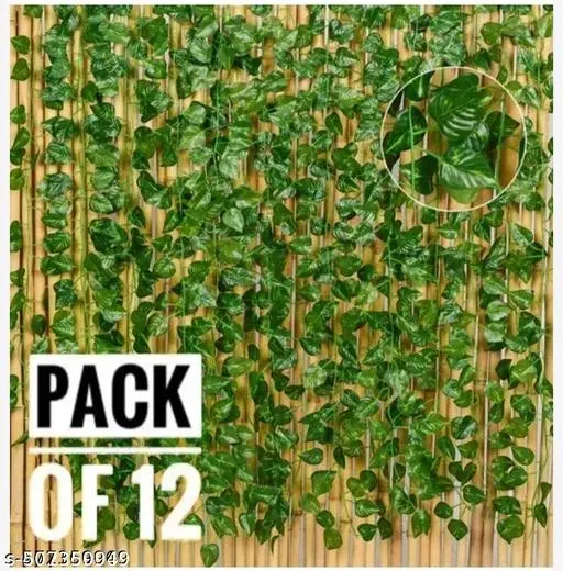 Artificial Garland Money Plant Leaf Creeper, Multicolor, Pack of 12 (Each of 8 ft)