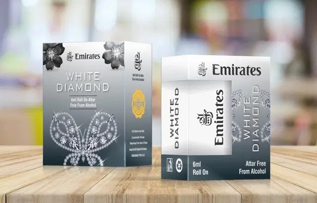 Emirates White Diamond Alcohol Free Roll On Ittar for Men & Women, 6 ml