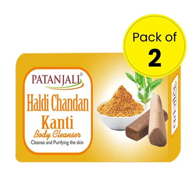 Patanjali Haldi Chandan Kanti Body Cleanser 2X75 g (Pack of 2)