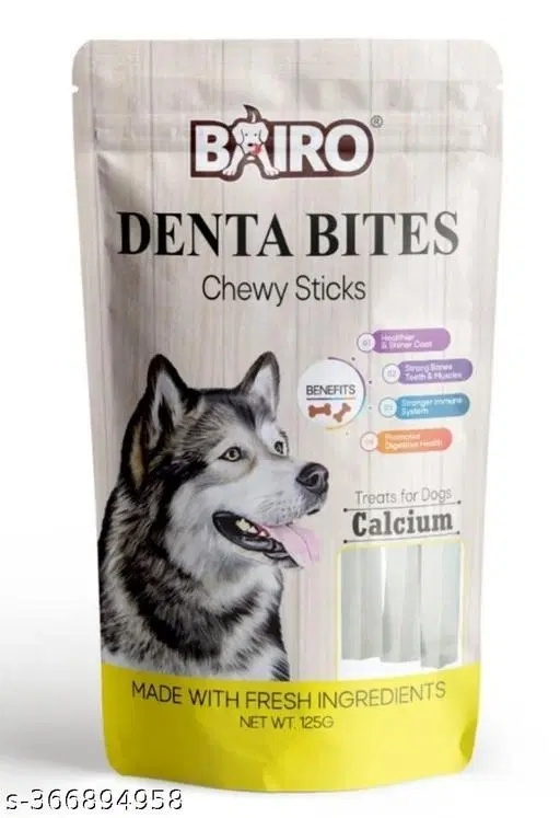 Bairo Denta Calcium Bites Treat for Dogs, 125 g