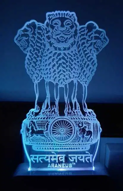 Unicept Satyamev Jayate LED 3D Illusion 7 Color Changing Night Lamp, Multicolor, NE-65