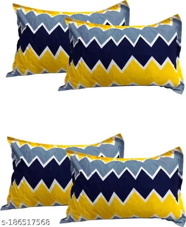 Polycotton Pillow Covers, Multicolor, 17x27 inches, Pack of 4