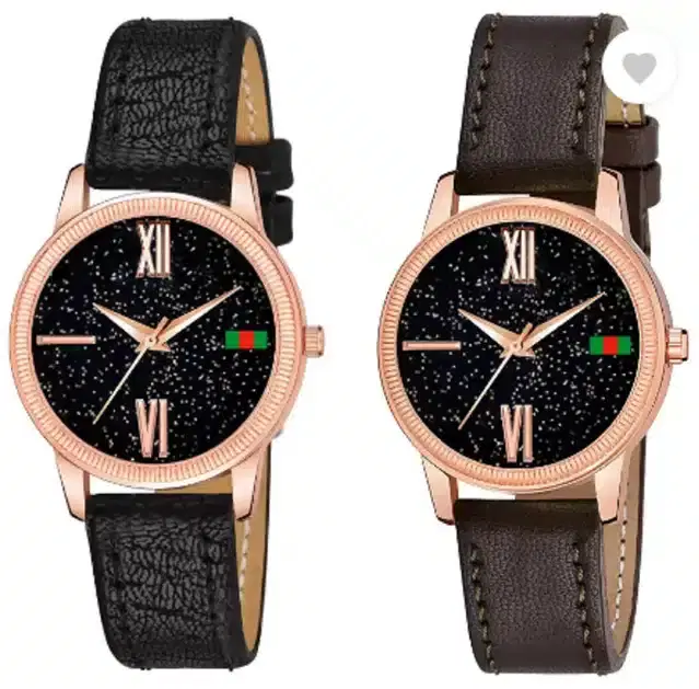 Analog Watch for Women, Pack of 2 (Multicolor)