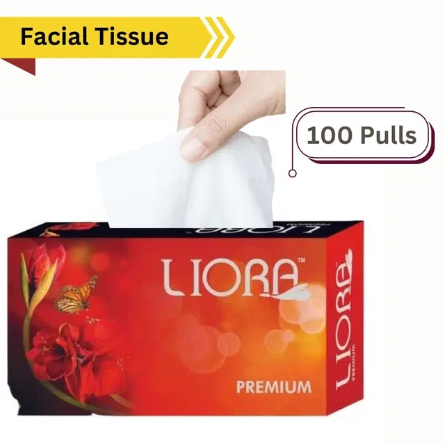 Liora Premium Soft Facial Tissue, Assorted, 100 Pcs