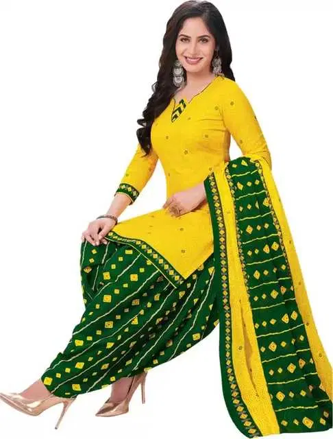 Sharda Creation Women's Dress Material (Yellow) (SC17)