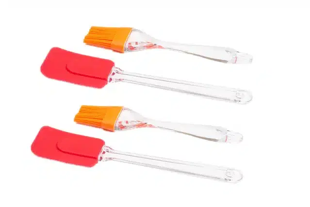 Spatula and Pastry Brush Set, Multicolor, Pack of 4