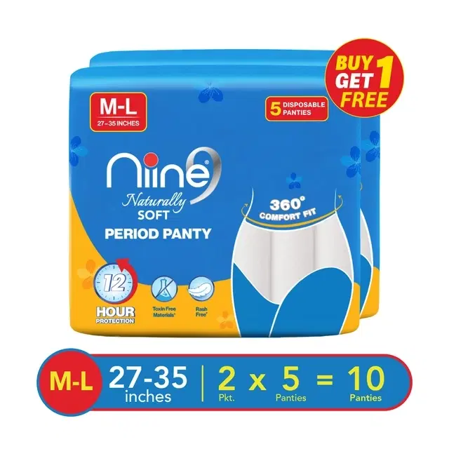 Niine Naturally Soft Period Panty M-L   2X5Pcs (Buy 1 Get 1 Free)