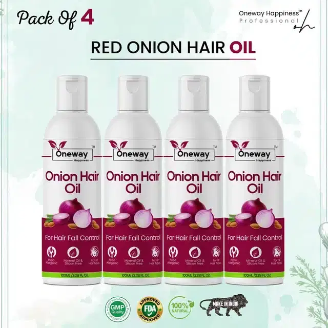 Oneway Onion Herbal Hair Oil, 100ml, Pack of 4