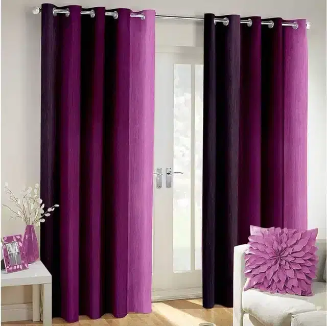 Polyester Solid Door & Window Curtains, Wine, 5 feet