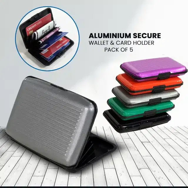 RFID Blocking Card Holder, Pack of 5, Multicolor