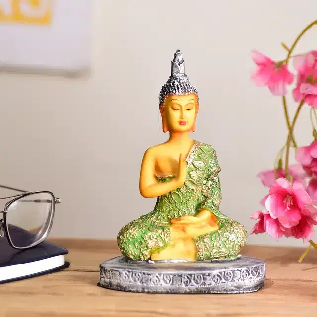 Lord Buddha Showpiece, Multicolor, 7 inches