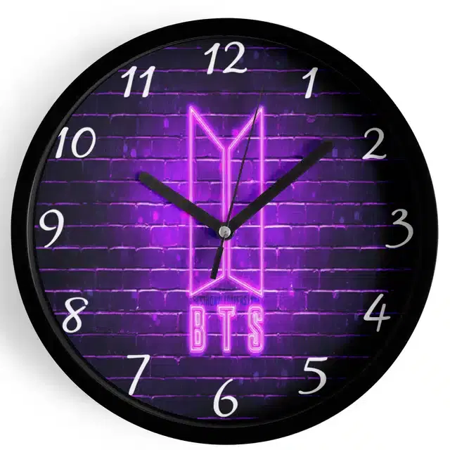 HD Printed Plastic Wall Clock, Multicolor, 10x10 Inches