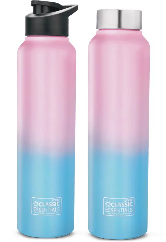 Stainless Steel Water Bottles, Multicolor, 1000 ml, Pack of 2