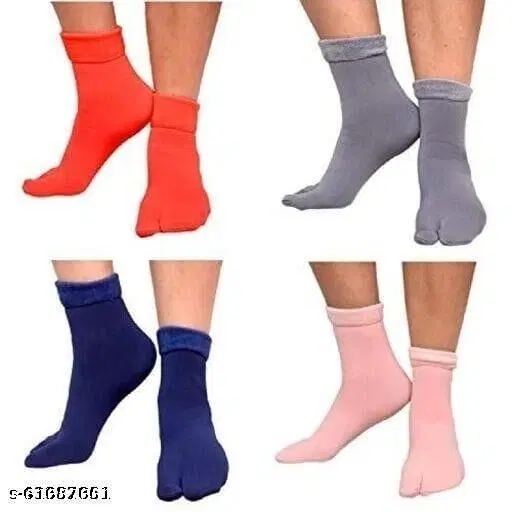 Velvet Socks for Women, Multicolour, Pack of 4 (Free Size)