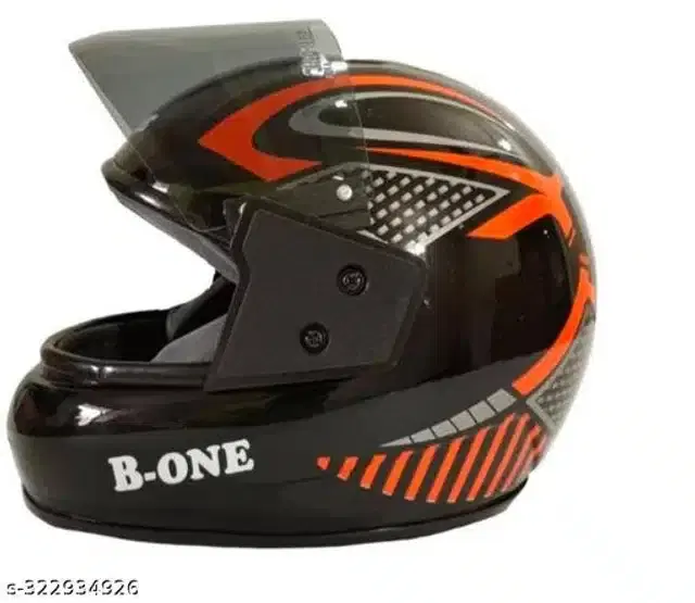 Full Face Helmet for Men & Women, Black & Orange