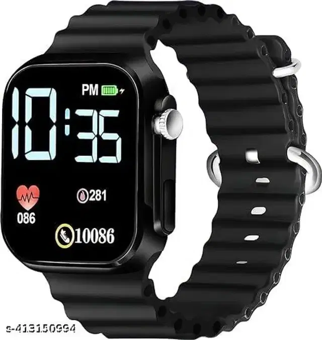 Silicone Strap Digital Watch for Boys & Girls (Black)