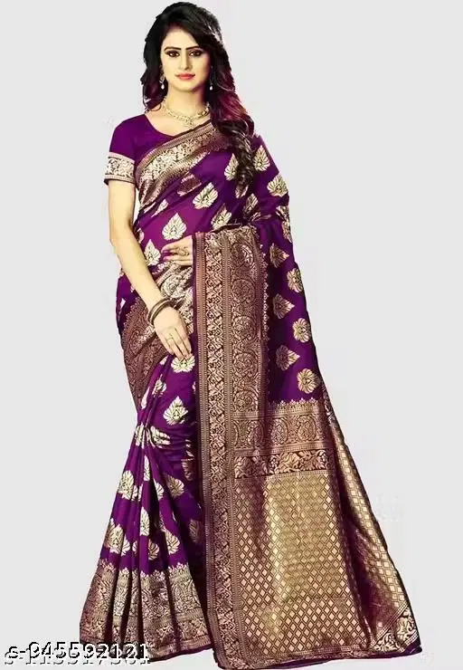 Banarasi Silk Party Wear Saree for Women (Red)