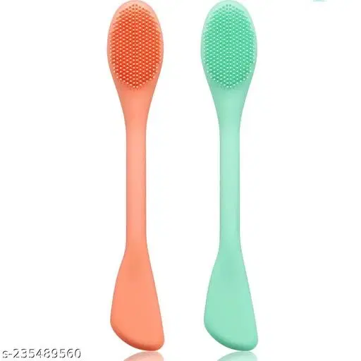 3in1 Multipurpose Silicone Face Scrubber Exfoliating Brush Face Mask Applicator  (Pack of 2)