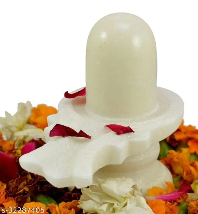 Marble Shivlinga Idol, White