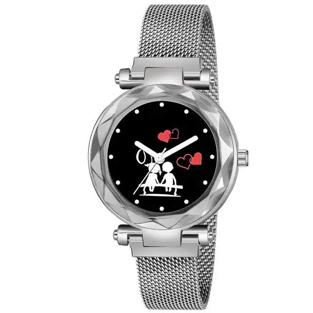 Analog Watch for Girls (Silver)