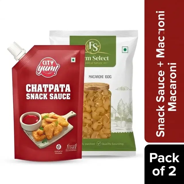 City Yum Chatpata Snack Sauce 800 g + Farm Select Macaroni 100 g