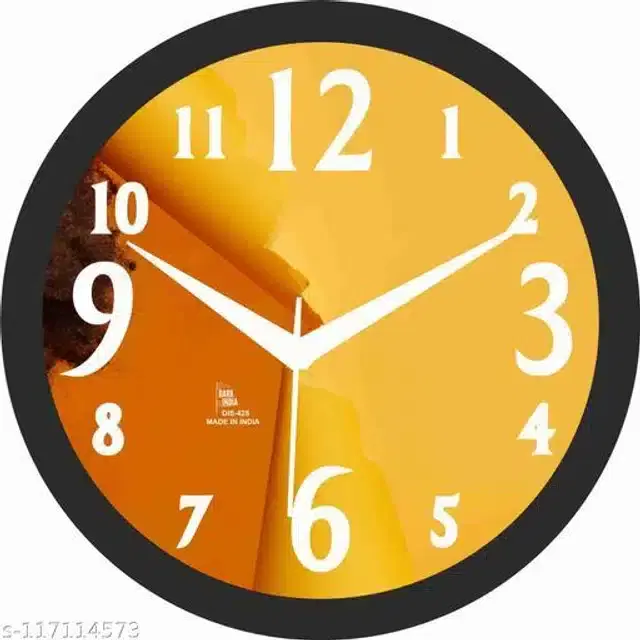 Designer Analog Wall Clock, Yellow