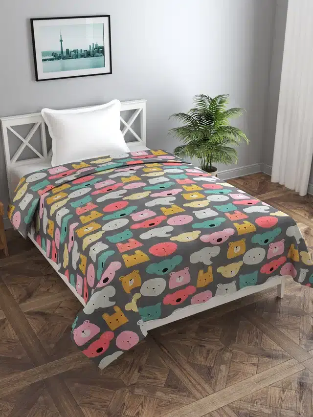 Polycotton Zipper Single Bed Duvet Cover, Multicolor, 60x90 Inches