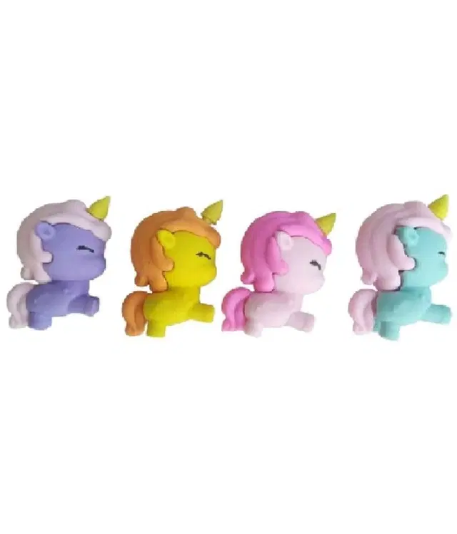 3D Designer Cute Cartoon Shape Erasers for Kids, Multicolor, Pack of 4