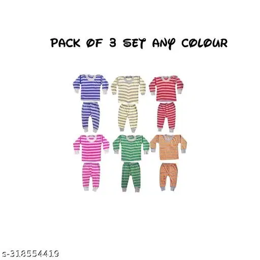 Woolen Thermal Set for Kids, Set of 3 (Multicolor, 0-6 Months)