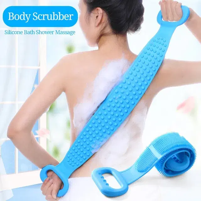 Plastic Silicone Soft Rubbing Exfoliating Massage For Shower Cleaning Bath Body Brush, Sku Blue, Gi-06