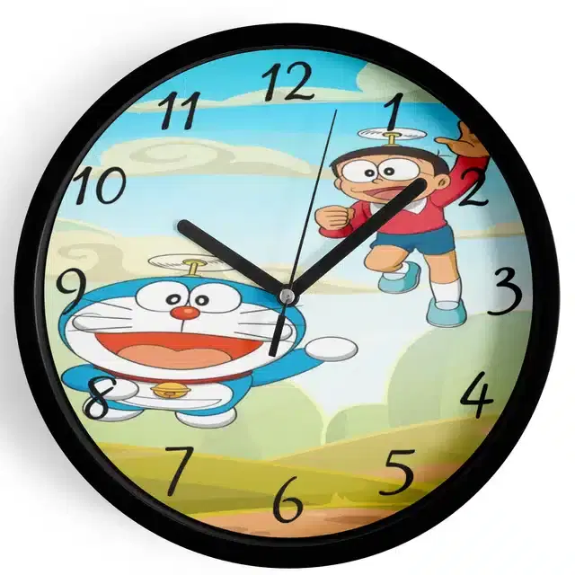 Doraemon Analog Wall Clock, Multicolor, 7 Inches