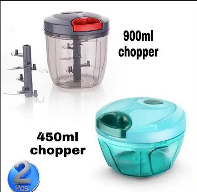 Manual Vegetable Choppers, Pack of 2, Multicolor