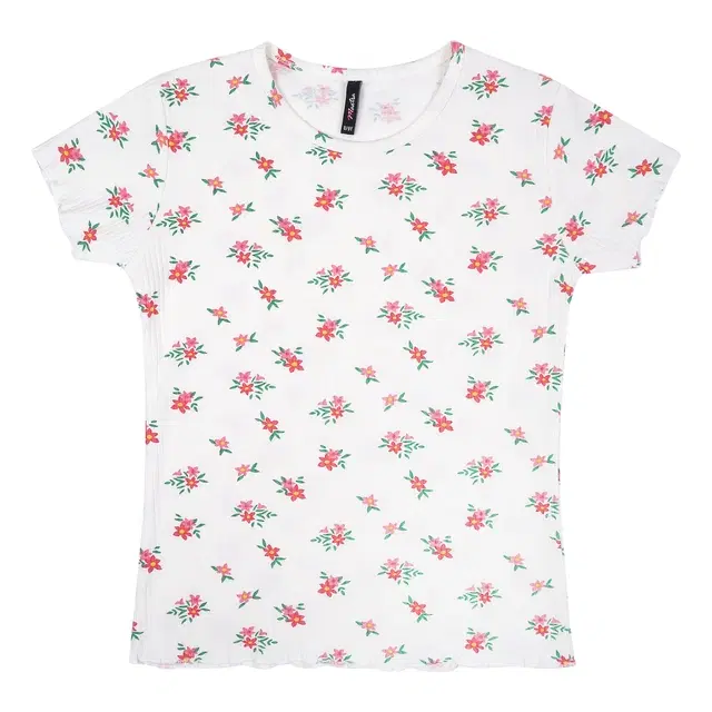 Cotton Printed Tops/Tunics for Girls, White (22)