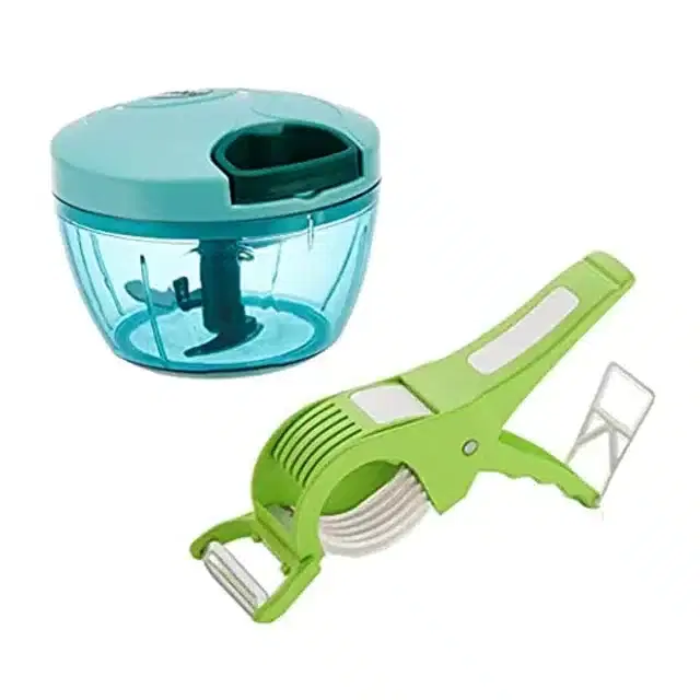 Plastic Manual Vegetable Choppers, Multicolor, Pack of 2