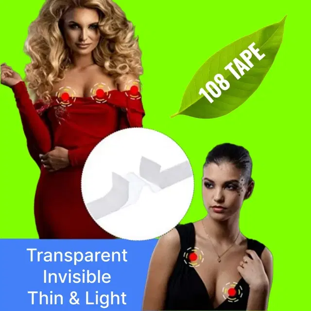 Acrylic Film Clothing 108 Double Sided Tape Strips, Transparent, Set of 1