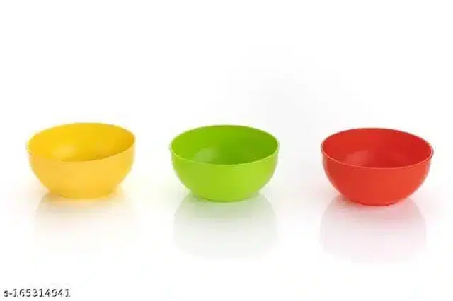 Plastic Soup Bowls, Multicolor, Pack of 3