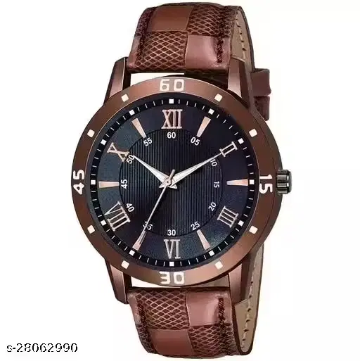 PU Strap Brown Dial Analog Watch for Men, Brown
