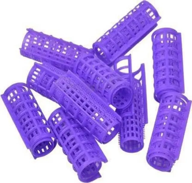 Plastic Hair Roller, Purple, Pack of 10