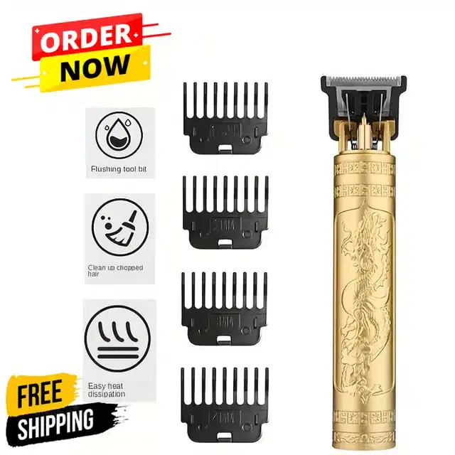 Wireless Professional Hair Trimmer for Men, Gold