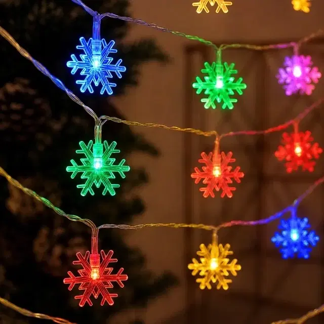 Mprow 3 Meter 14 Led's Snowflake Fancy Light, Multicolor