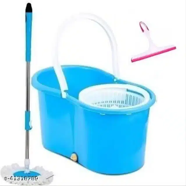Spin Bucket Mop with Wiper, Assorted, Set of 1