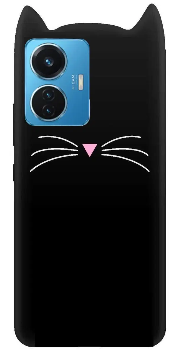 Rubber Mobile Back Cover for IQOO Z6 44W (Black)