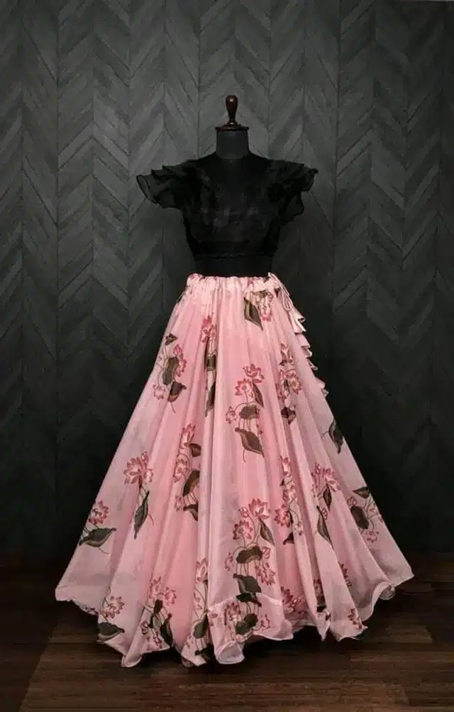 Ready to Wear Lehenga Choli for Women (Pink, XS)