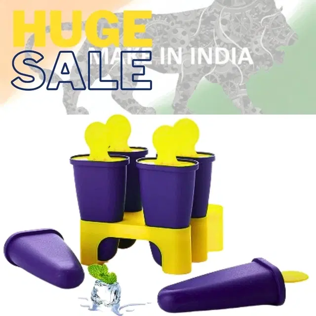 Plastic 6 Pcs Ice Cream Maker ,(Blue)